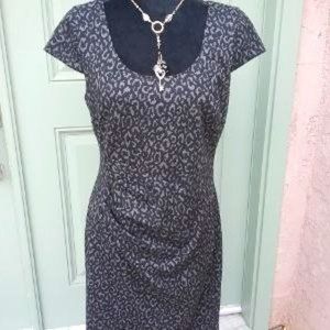 Ann Taylor Leopard Print Dress with Cap Sleeves